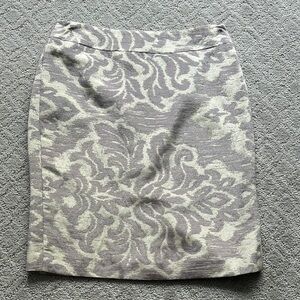Ann Taylor Purple and White Knee-Length Pencil Skirt